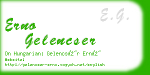 erno gelencser business card